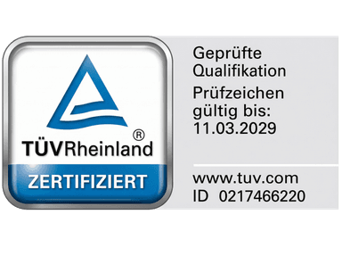 TÜV Rheinland Prüfzeichen — Pflegekompass ist TÜV-geprüft